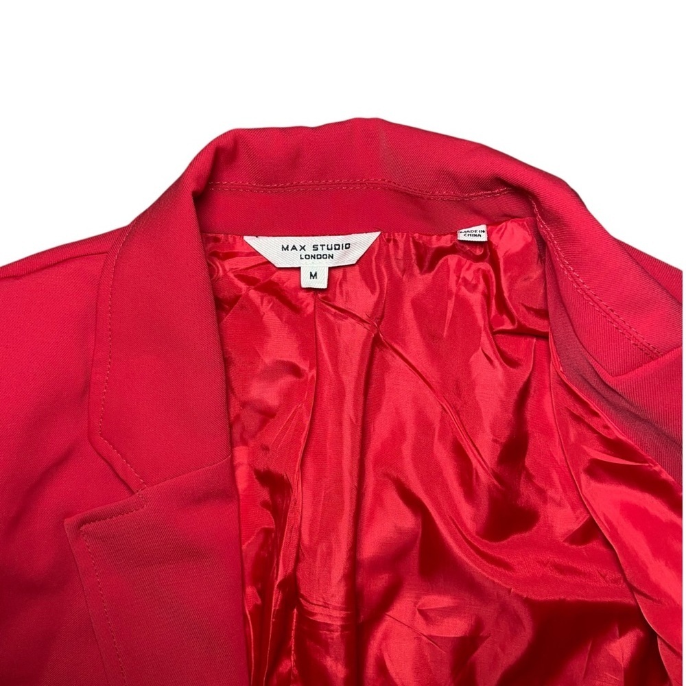 5/$25 Max Studio Red Tailored Blazer Power Workwear Chic Medium - Picture 3 of 6